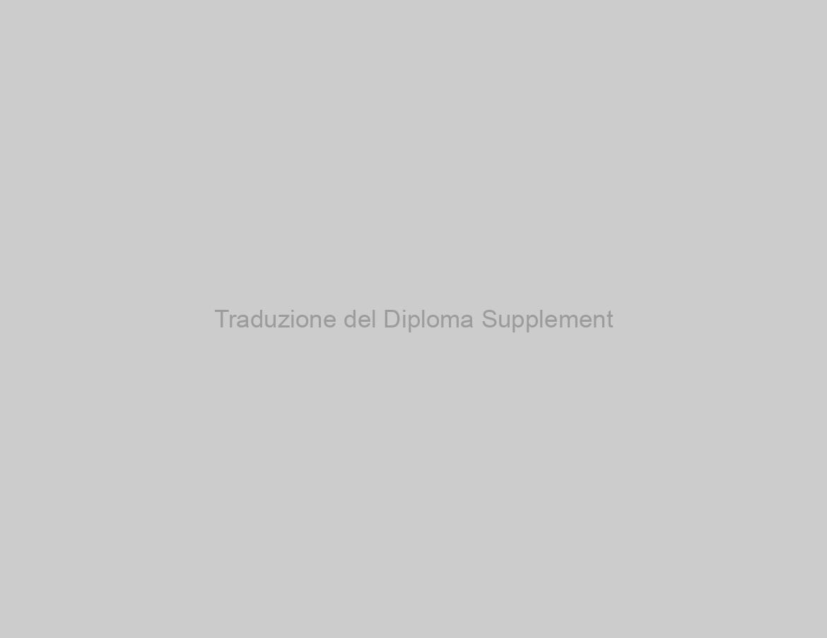 Traduzione del Diploma Supplement