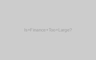 Is Finance Too Large?