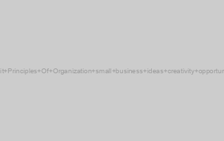 Unit Principles Of Organization small business ideas creativity opportunity